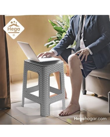 Taburete Rattan Line Marrón de 45,5 cm