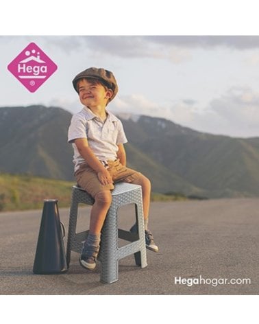 Taburete Rattan Line Marrón de 45,5 cm