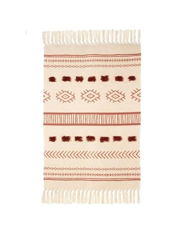 Alfombra de Algodón con Flecos de Estilo Étnico
