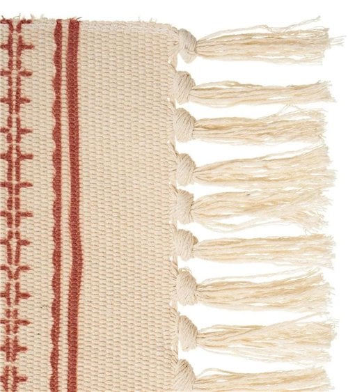 Alfombra de Algodón con Flecos de Estilo Étnico