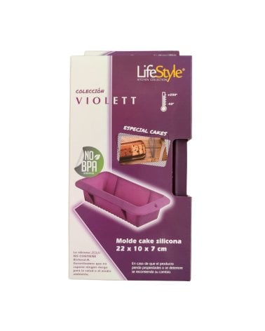 Molde de Silicona para Pastel 20x10x7cm en Color Violeta