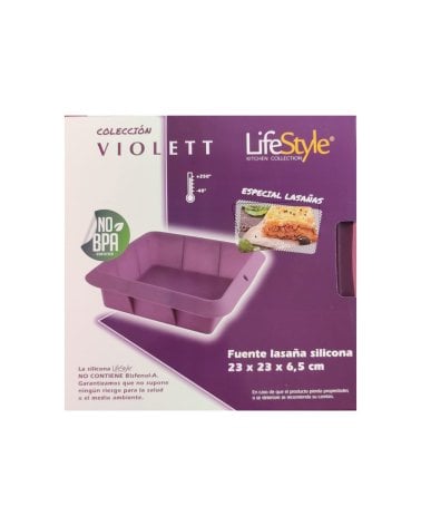 Molde de Silicona para Lasaña 23x23x6,5 en Color Violeta
