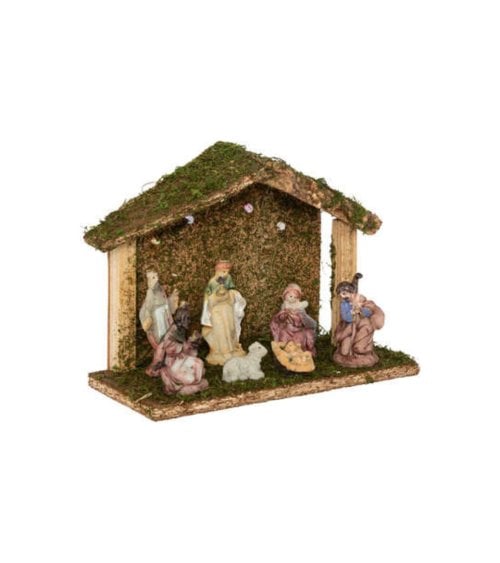 Cuna Navideña con Santons y Luces LED Brillantes