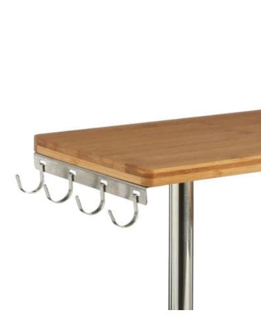 Estante Esquinero de Bambú y Acero Inoxidable 3 Niveles