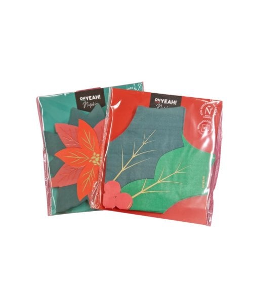 Set de 20 Servilletas Navideñas 33x33 cm