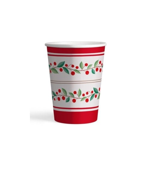 Set de 6 Vasos Desechables Navideños de 270 cc para Fiestas