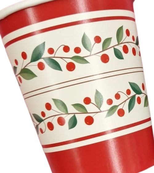Set de 6 Vasos Desechables Navideños de 270 cc para Fiestas