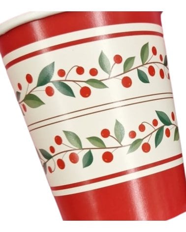 Set de 6 Vasos Desechables Navideños de 270 cc para Fiestas