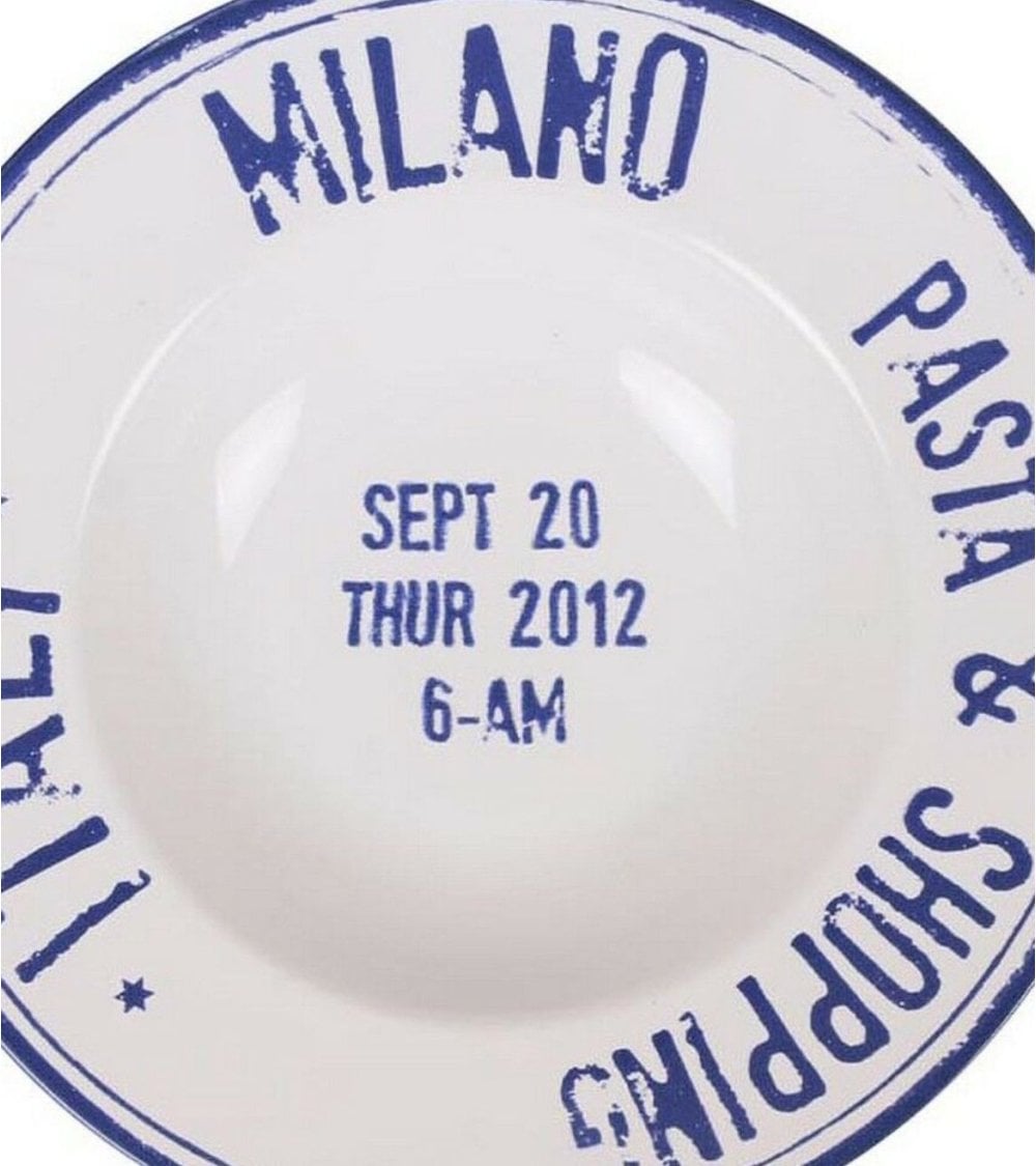 Plato para Pasta 28cm con Letras