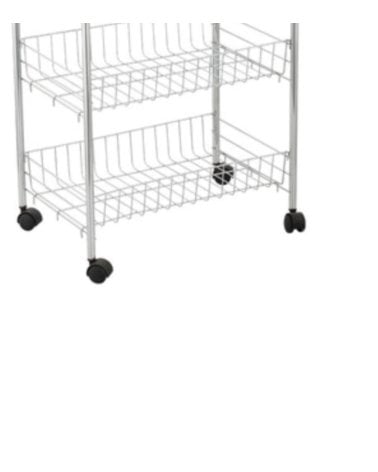 Carrito Verdulero Metálico de 3 Pisos Cromado