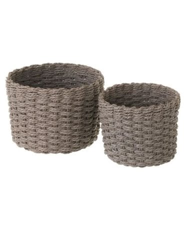 Cesta Redonda de Fibra de Papel Trenzada