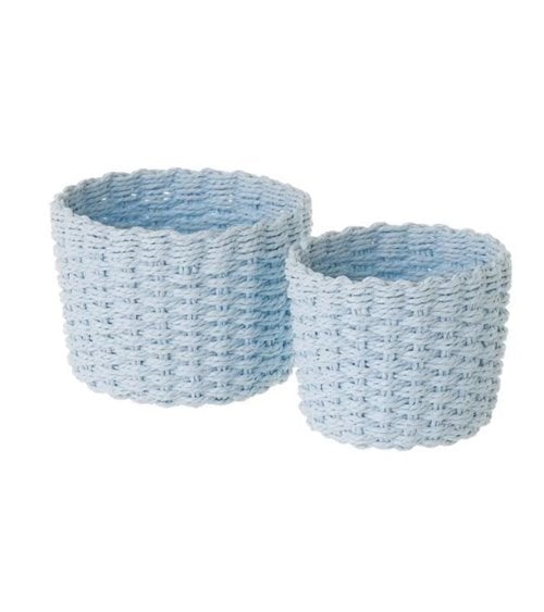 Cesta Redonda de Fibra de Papel Trenzada