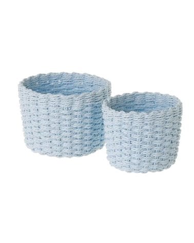 Cesta Redonda de Fibra de Papel Trenzada