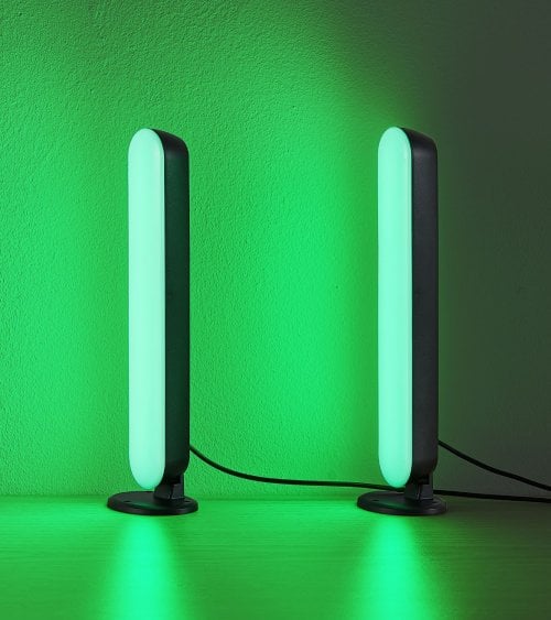 Lámpara de Mesa Doble Gamer LED de Colores Controlados por Sonido con Mando