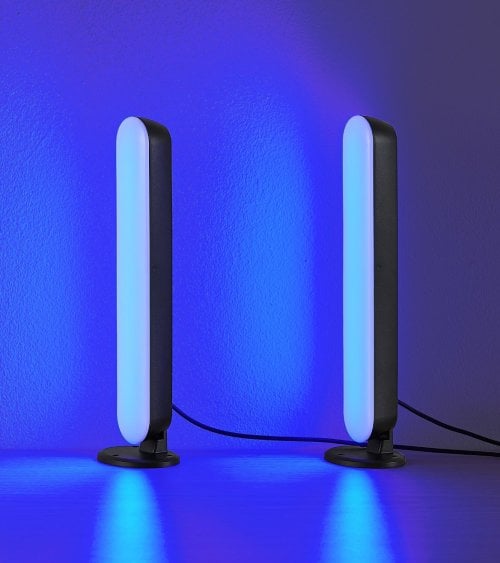 Lámpara de Mesa Doble Gamer LED de Colores Controlados por Sonido con Mando