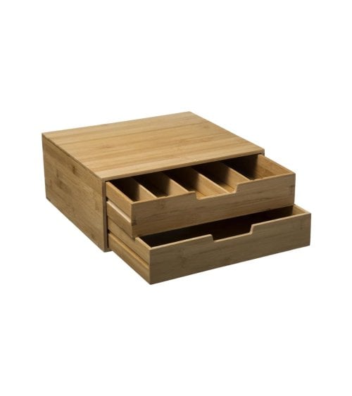 Organizador de Cápsulas de Bambú, Estante de 2 Niveles