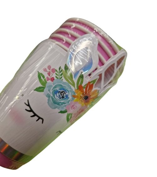 Set de 6 Vasos Desechables de 270 ml con Decoración de Unicornio