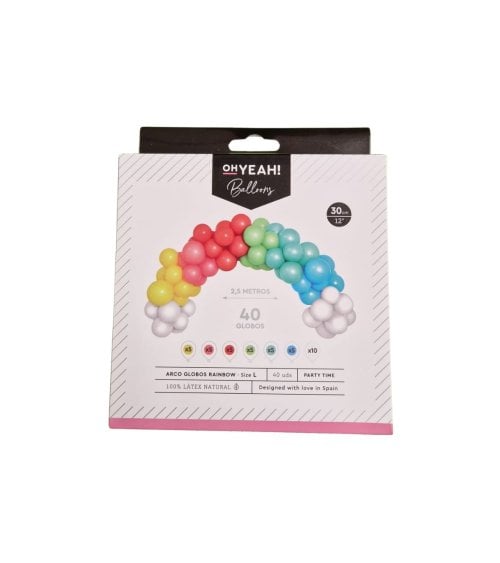 Set 40 Globos Arcoiris - Decoración en Forma de Arco de 1,5M para Fiestas