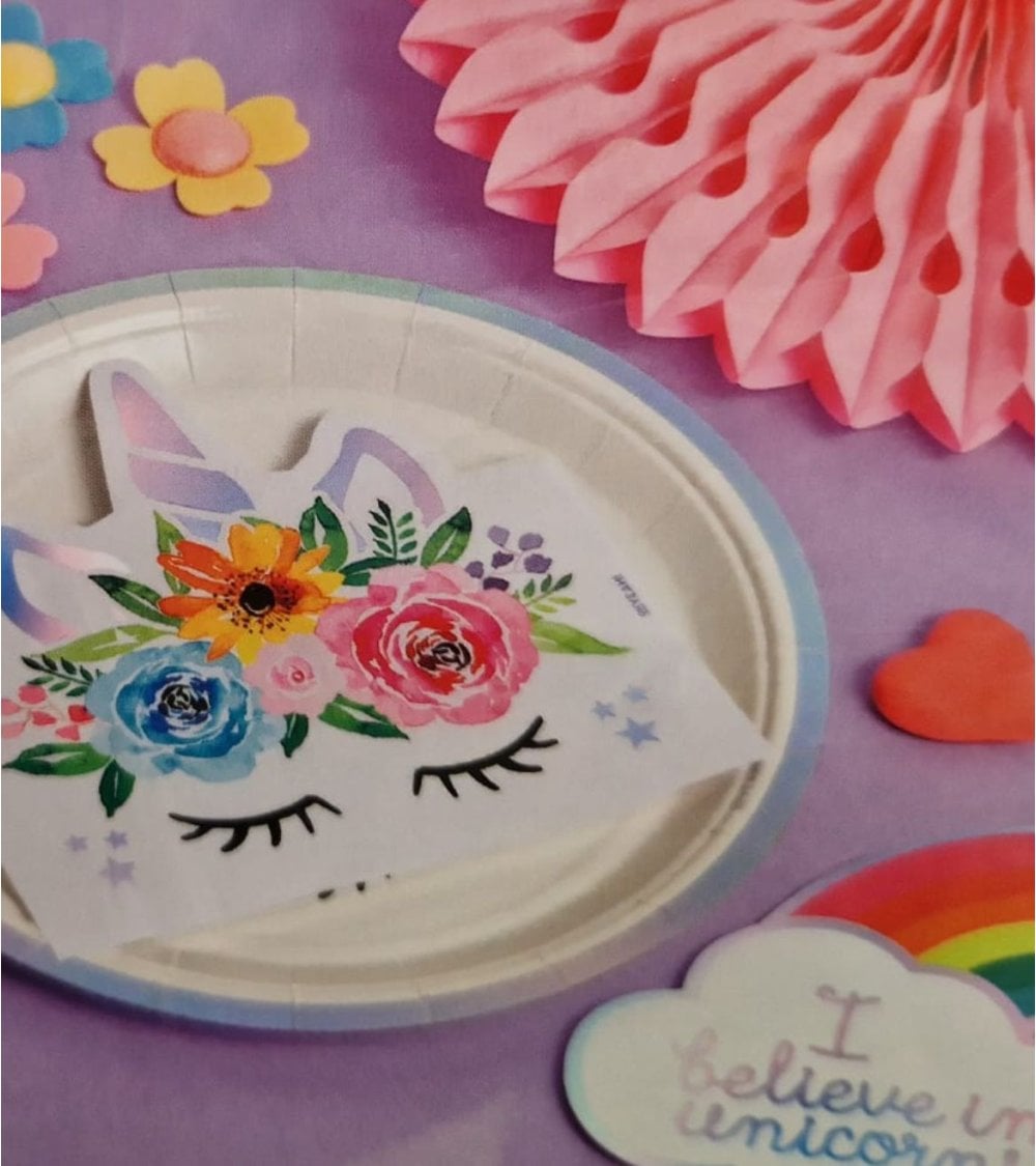 Set de 20 Servilletas con Diseño de Unicornio 33x33 cm - Ideal para Fiestas Infantiles