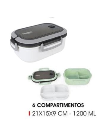 Fiambrera Rectangular 6 Compartimentos TR