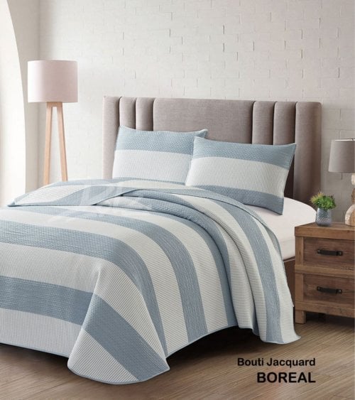 Colcha Bouti Boreal de Líneas Bicolores