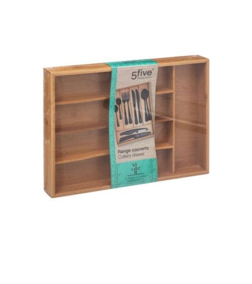 Cubertero de Bambú con 5 Compartimentos