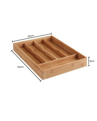 Cubertero de Bambú con 5 Compartimentos