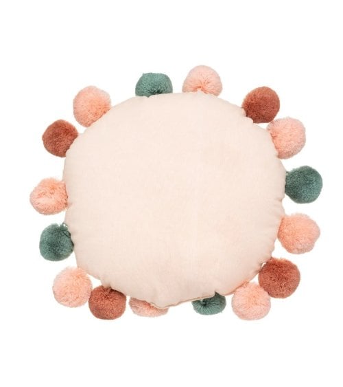 Cojín Redondo con Pompones Atmosphera