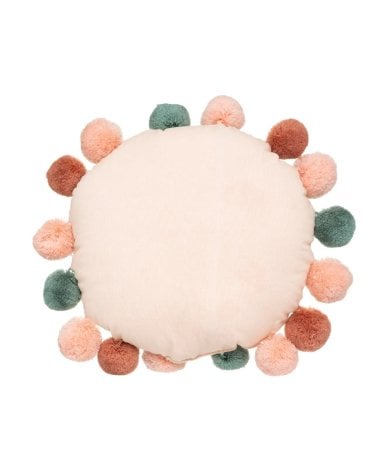 Cojín Redondo con Pompones Atmosphera