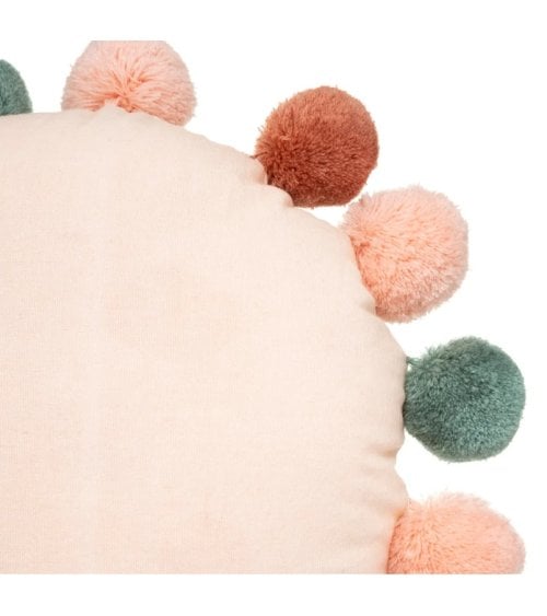 Cojín Redondo con Pompones Atmosphera