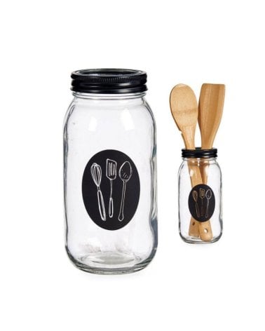 Bote Cubertero de Vidrio 17cm