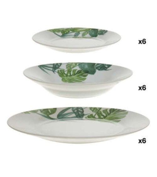 Vajilla tropical de Porcelana 18 piezas