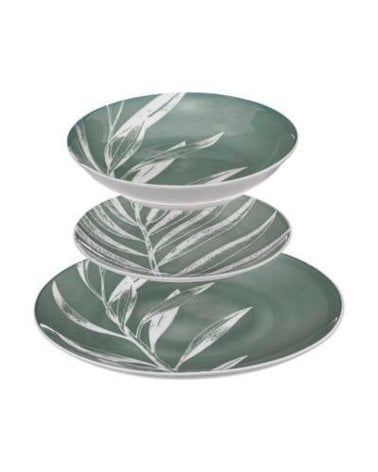 Vajilla de 18 Piezas Green Harmony de Porcelana