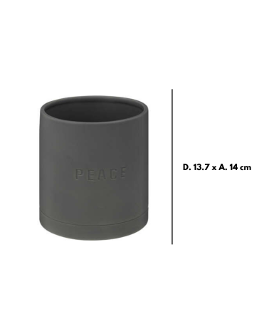 Maceta de Cerámica Gris de 14 cm