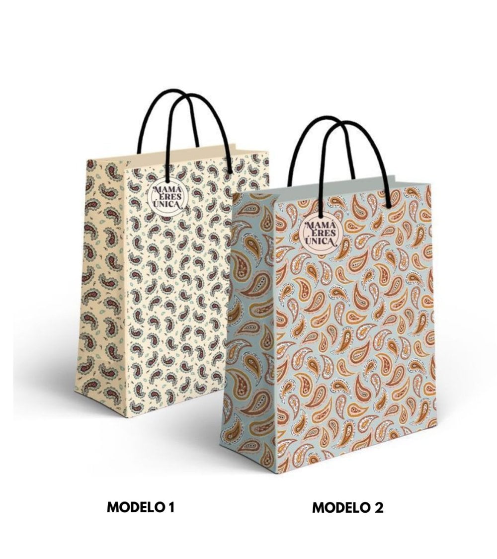 Bolsa de Papel Estampado Paisley para Mamá