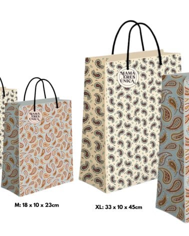Bolsa de Papel Estampado Paisley para Mamá