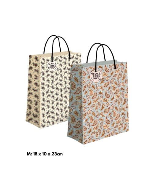 Bolsa de Papel Estampado Paisley para Mamá