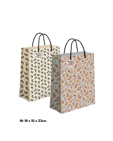 Bolsa de Papel Estampado Paisley para Mamá