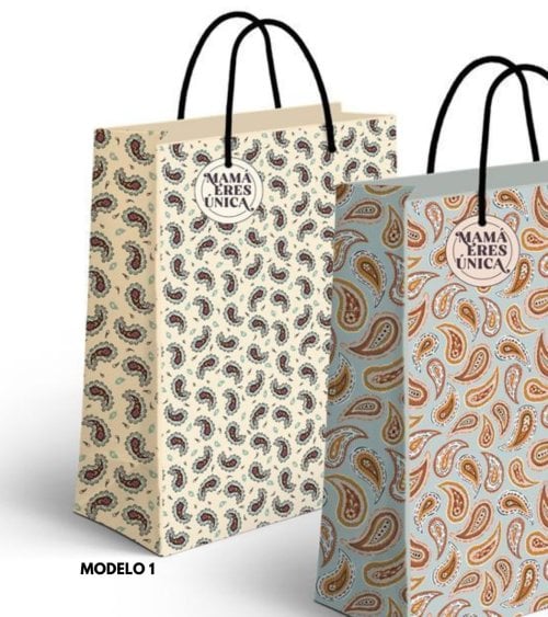Bolsa de Papel Estampado Paisley para Mamá