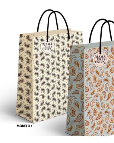 Bolsa de Papel Estampado Paisley para Mamá