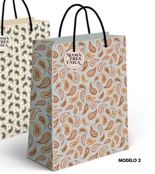 Bolsa de Papel Estampado Paisley para Mamá