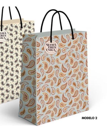 Bolsa de Papel Estampado Paisley para Mamá