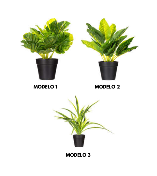 Planta Decorativa en Maceta Negra de 30cm - Varios Modelos