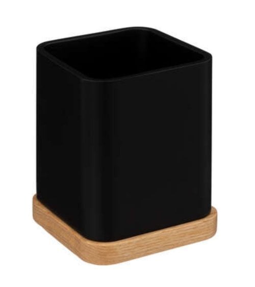 Vaso Portacepillos de Resina Negro Natureo