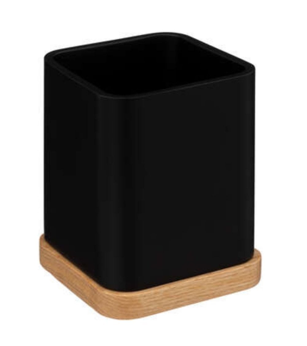 Vaso Portacepillos de Resina Negro Natureo