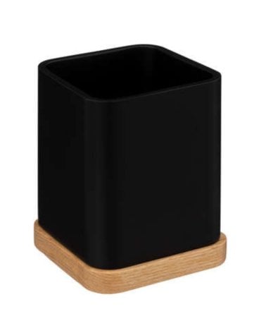 Vaso Portacepillos de Resina Negro Natureo