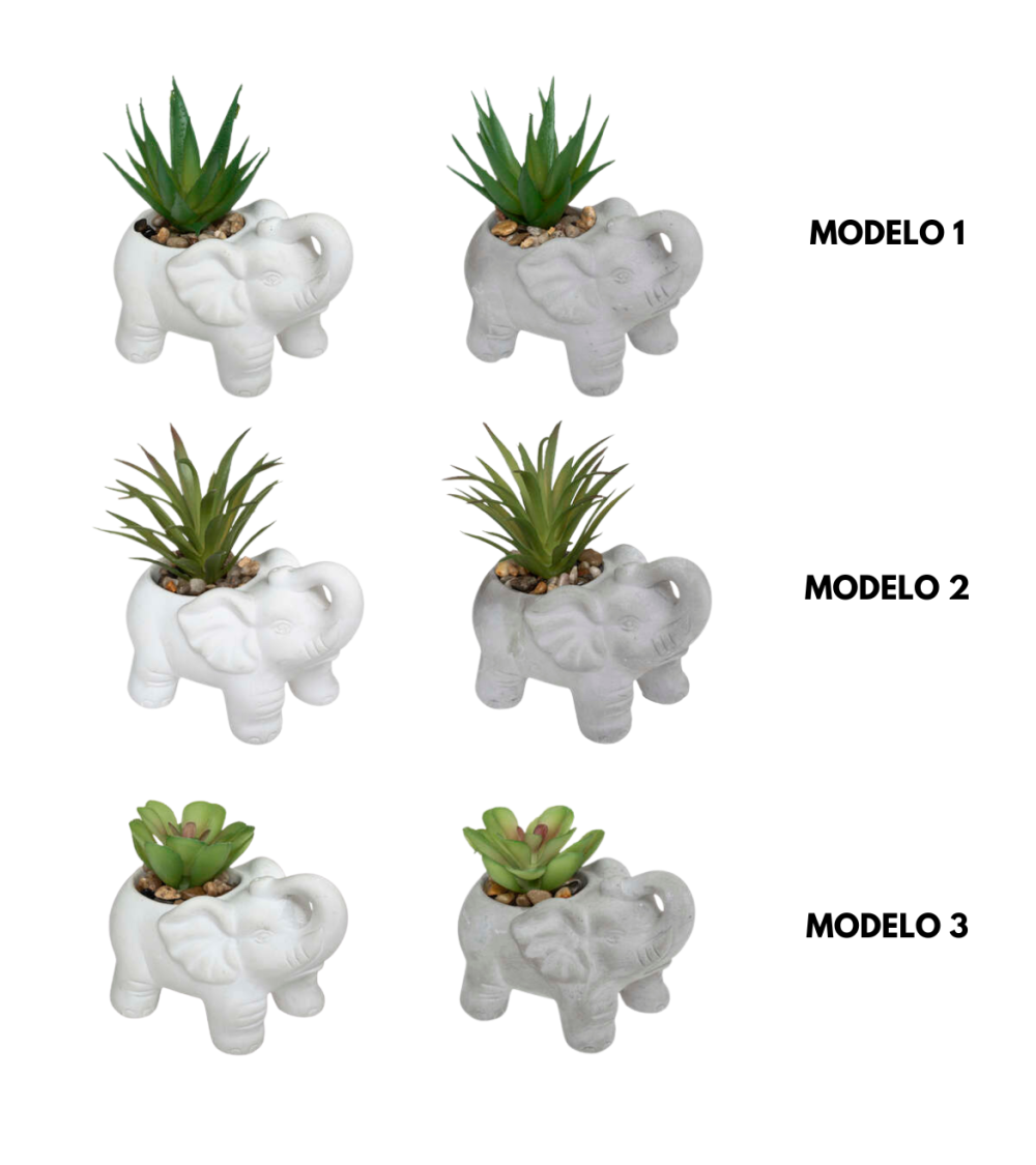 Planta Decorativa Con Maceta de Elefante de 10 cm - Varios Modelos