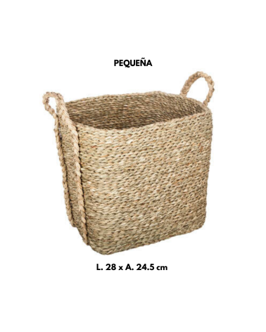 Cesta Rectangular de Caña Natural - Modelo Kilian Grande