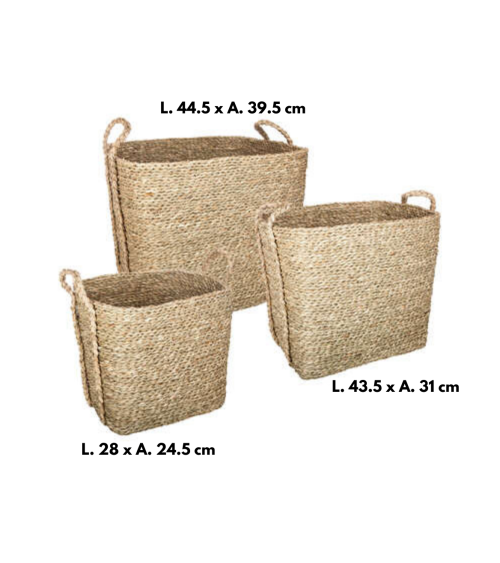 Cesta Rectangular de Caña Natural - Modelo Kilian Grande
