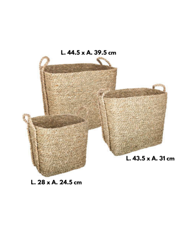 Cesta Rectangular de Caña Natural - Modelo Kilian Grande